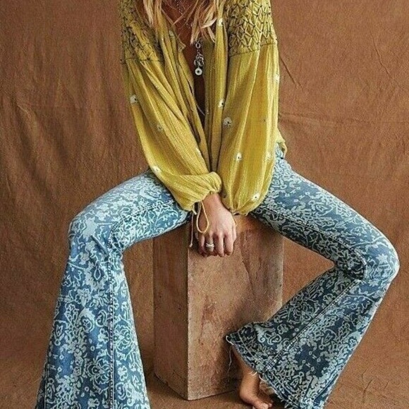 Free People Denim - Free People Dream Lover Paisley Flair Jeans!
